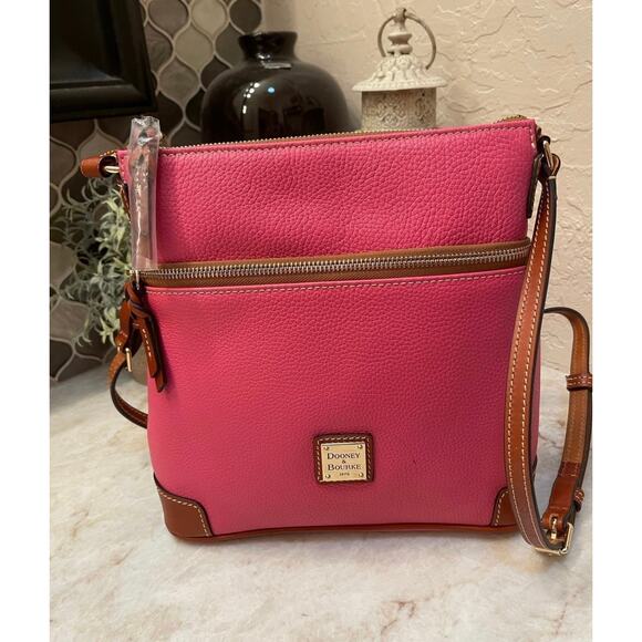 Dooney & Bourke pebbled leather crossbody PINK NWT   Rare color - Picture 1 of 15